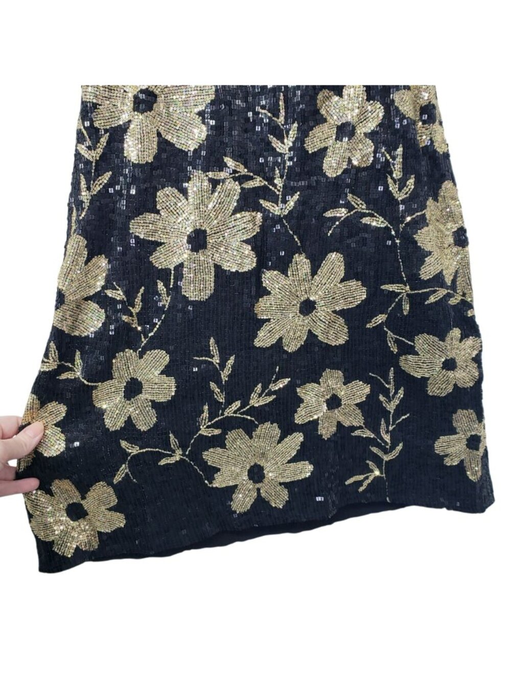 Ashish $2000 Black Gold Floral Sequin Mini Dress 90s Slip Dress Annies Ibiza - Picture 15 of 16